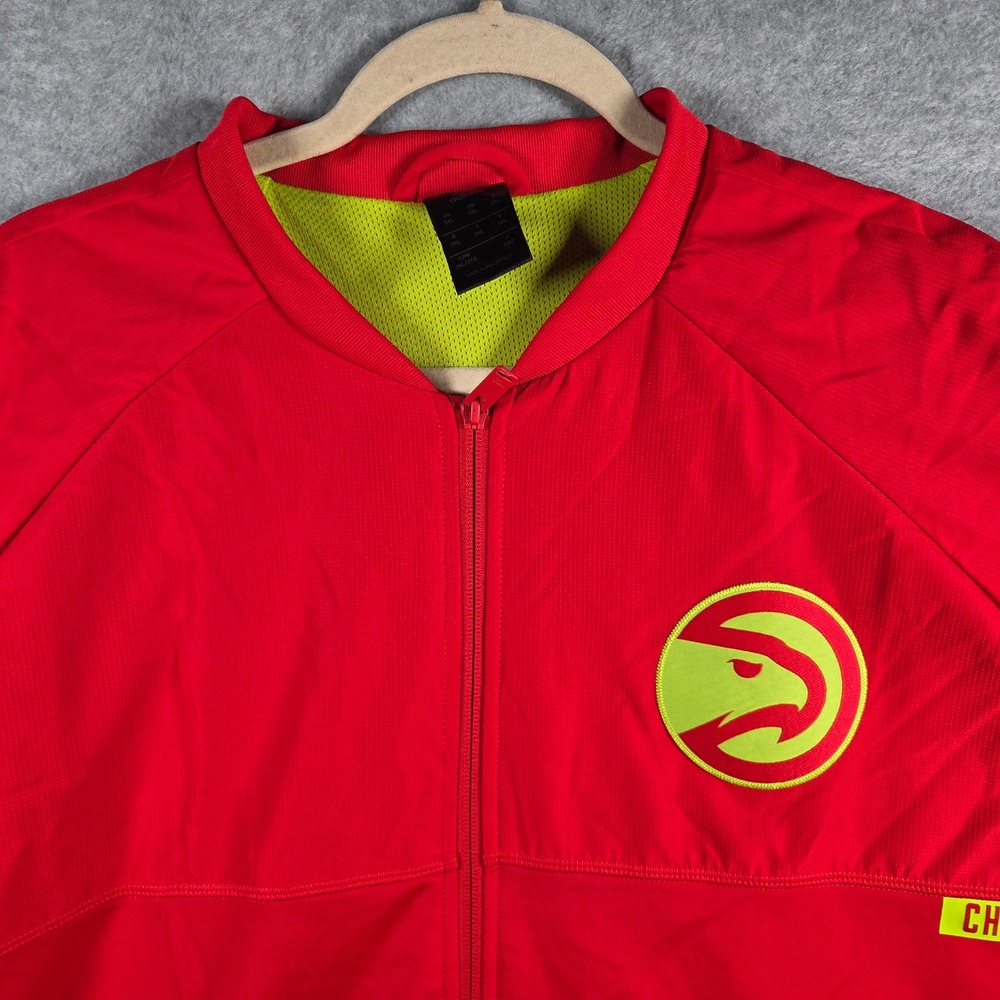 Adidas Atlanta Hawks Warm Up Jacket Mens Size Large Red NBA Basketball Zip Up